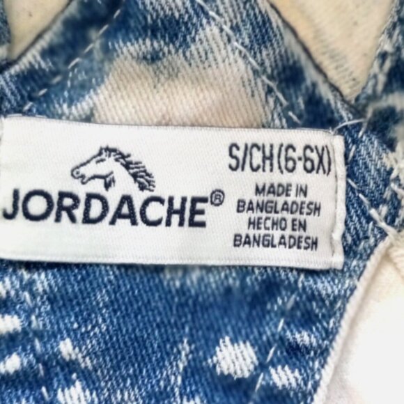 Vintage Jordache Girls Overalls Size 6-6X NEW Tie-Dye Denim Shortalls Romper - Picture 9 of 14
